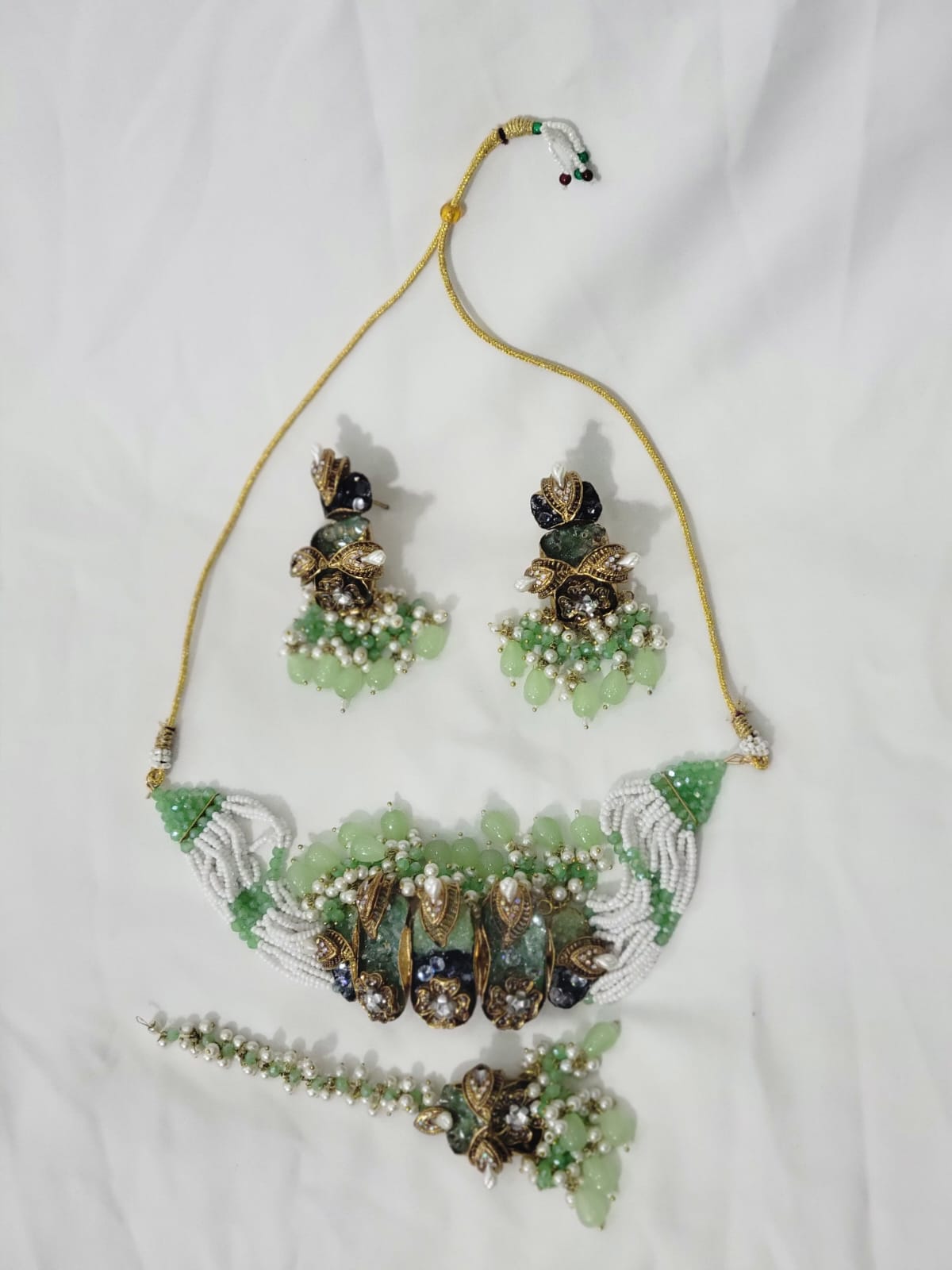 Turkish Earrings – Multi Stone with Blue Center Stone