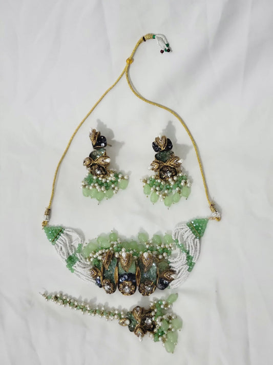 Turkish Earrings – Multi Stone with Blue Center Stone