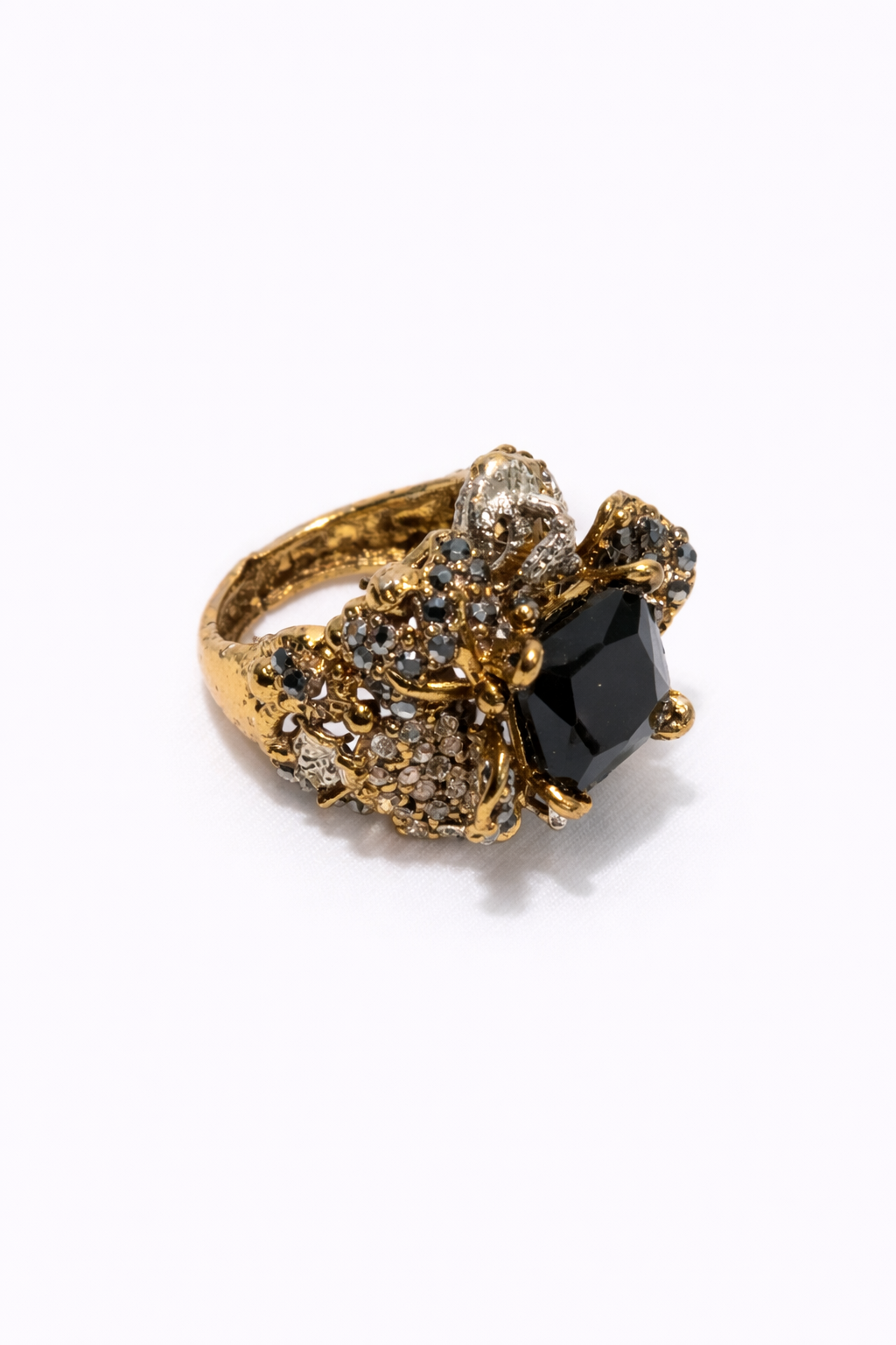 Turkish Ring – Black & Gray Stones