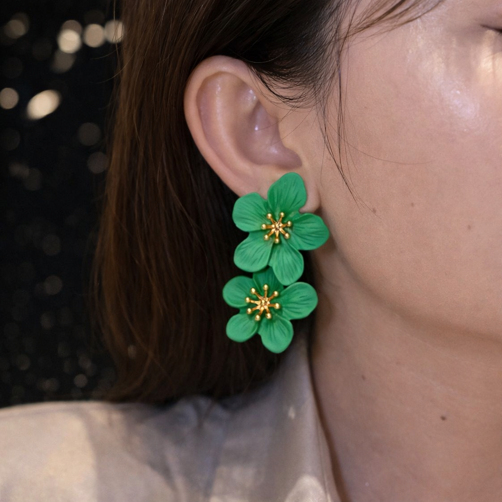 Elegant Flower Earrings – Beautiful Crystal Floral Jewelry for Women