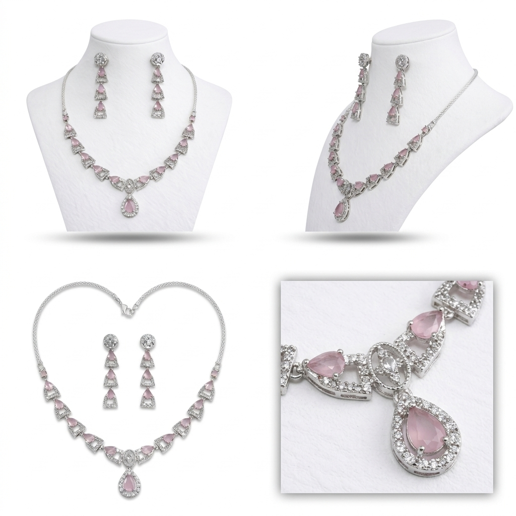 1 Carat Zircon Pink Set
