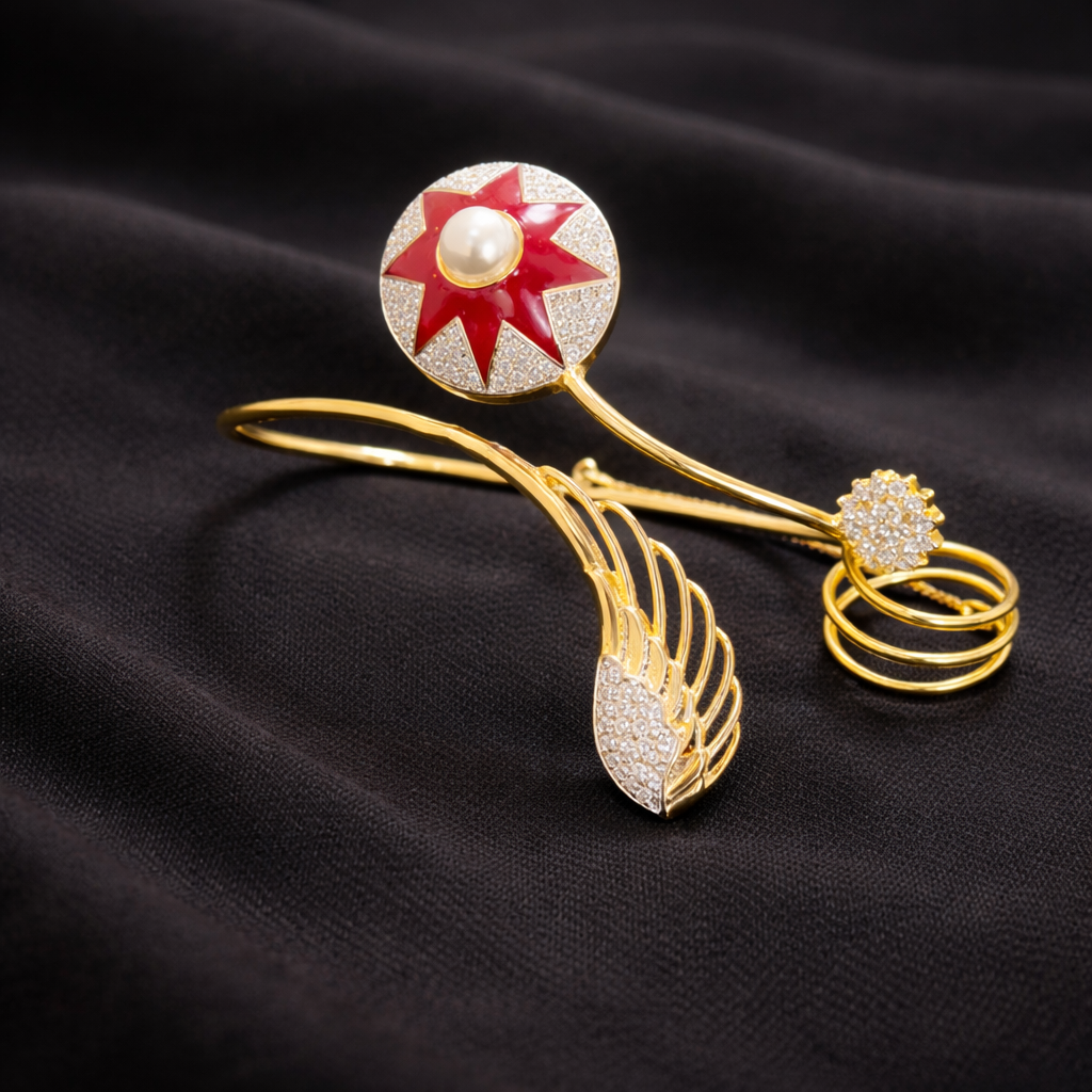 Elegant 1 Carat Finger Bracelet – Stylish Crystal Hand Chain for Women