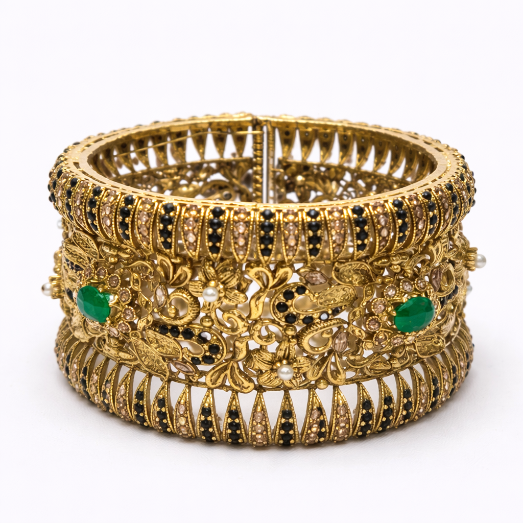 Turkish Openable Bangle (Kara) – Mehroon & Green