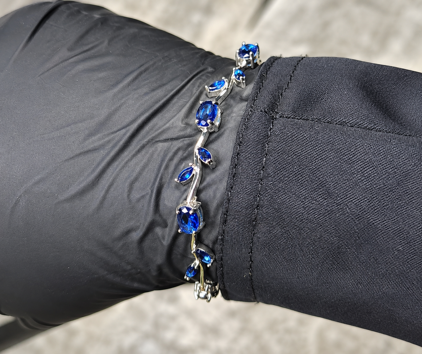 Trendy Viral Blue Color Bracelet flat lay
