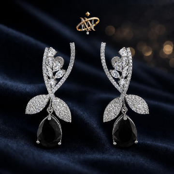 Zircon White, Black &amp; Pink Earrings – Elegant Dual Tone Stylish Jewellery for Women