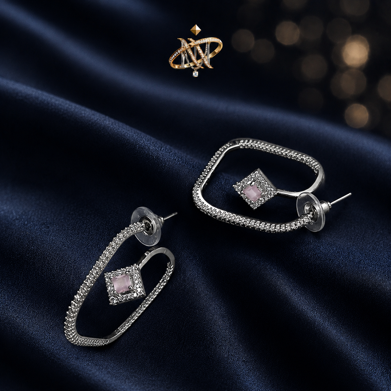Diamond Cut Pink Earrings – Elegant Sparkling Stylish Jewelry for Women