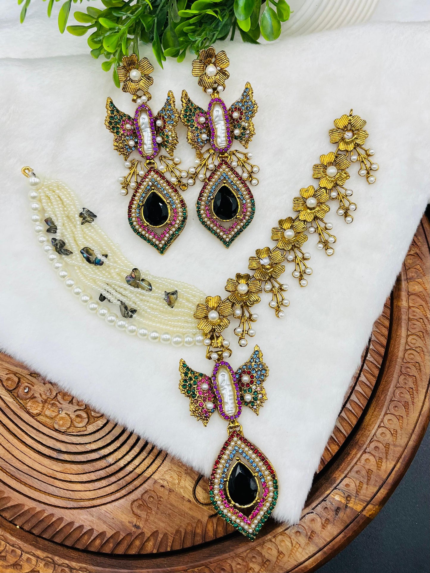 Turkish Necklace Set with Matching Earrings – Elegant Jewellery for Weddings & Parties