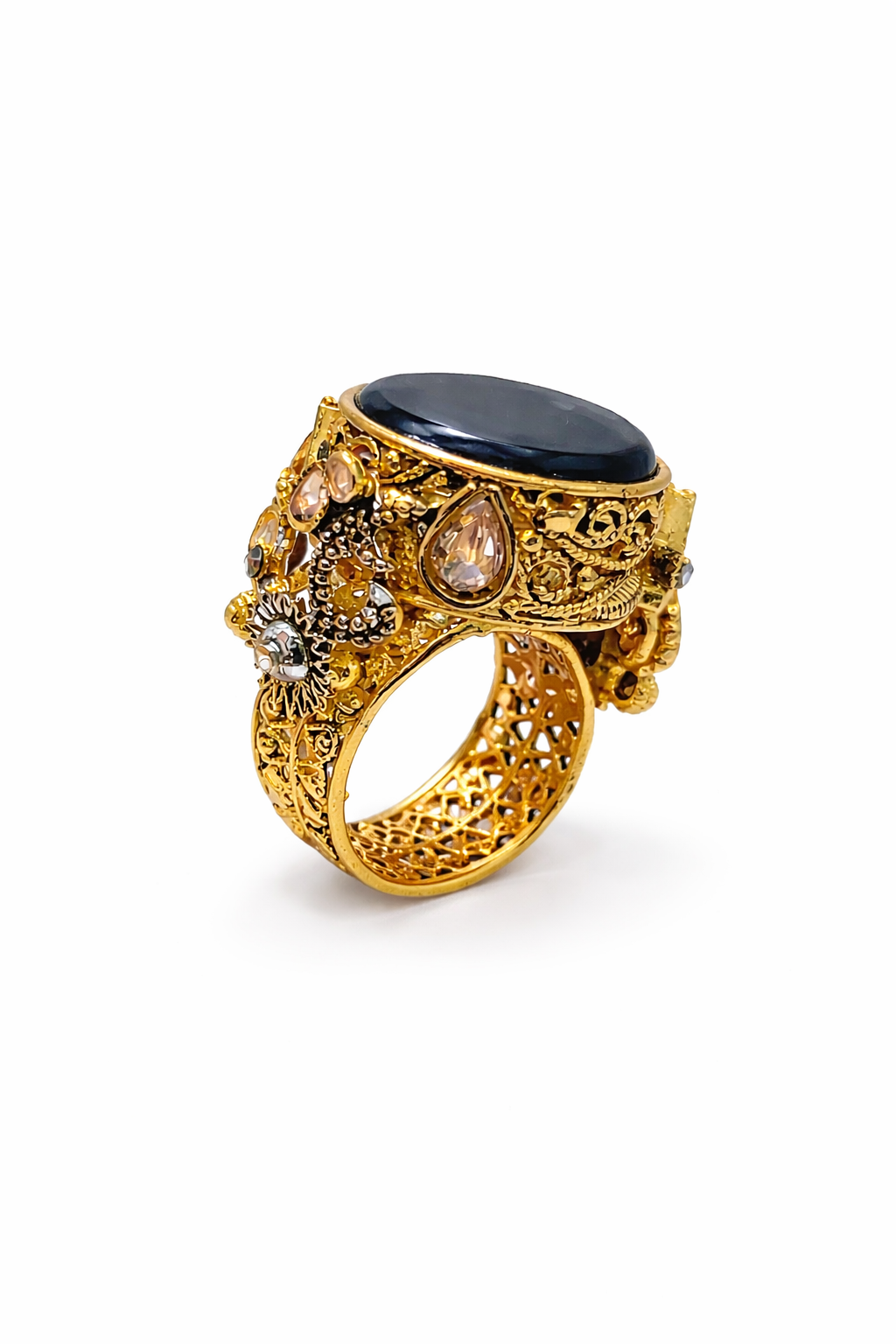 Turkish Ring with Beautiful Stone (Blue & White Variants)