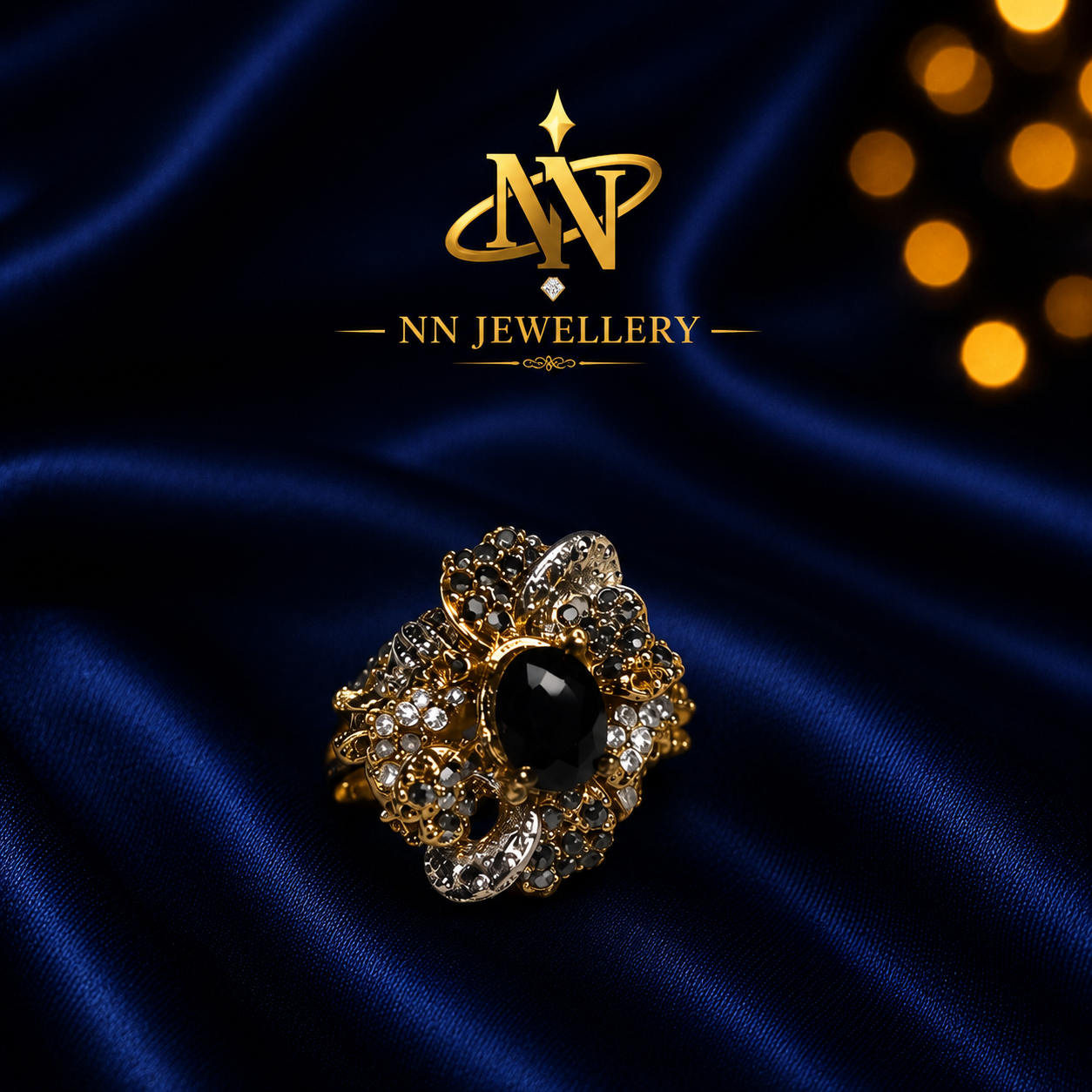 Stylish Turkish Ring in Silver & Black Stone – Elegant Premium Jewelry for Women