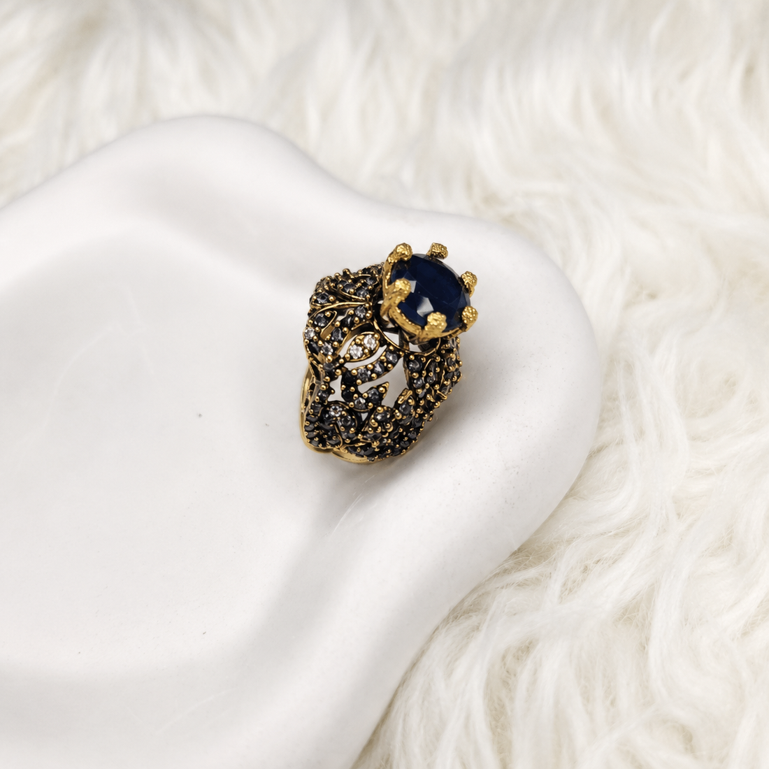 Beautiful Turkish Ring in Blue Color – Elegant Premium Jewelry for Women