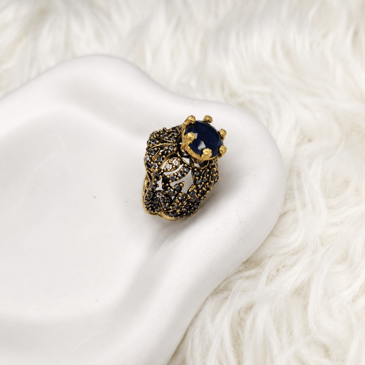 Beautiful Turkish Ring in Blue Color – Elegant Premium Jewelry for Women