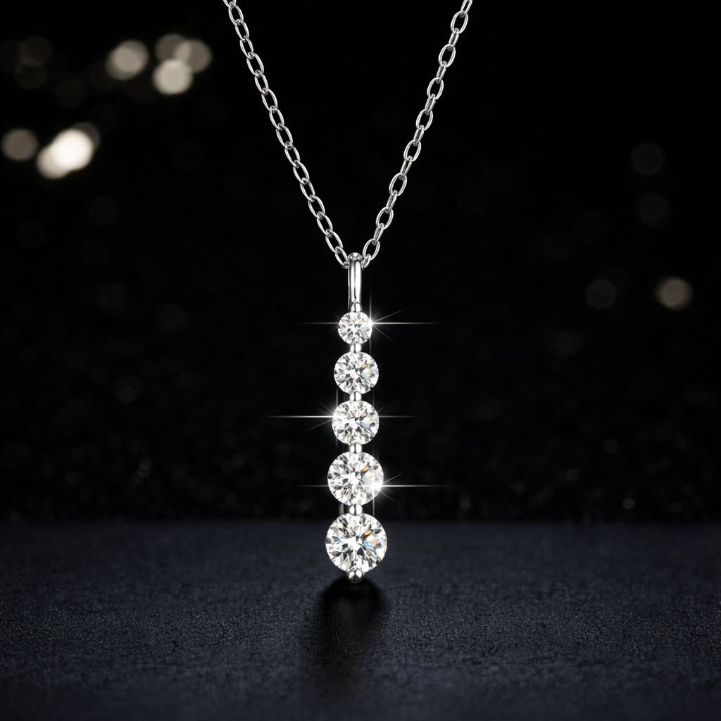 Elegant Zircon Round Pendant Necklace – Minimal Crystal Jewelry for Women