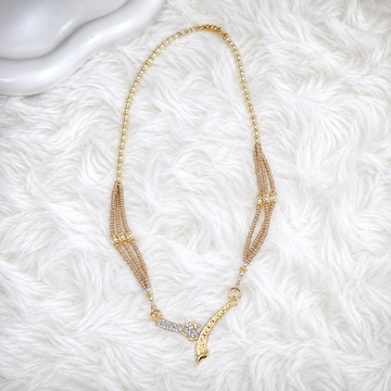 Brown and White Stone Pendant Mala – Elegant Beaded Necklace for Women
