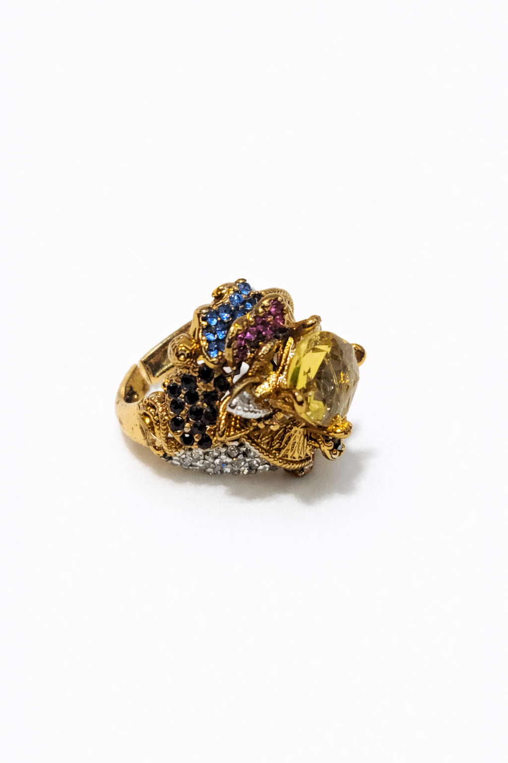 Turkish ring with center gold stone