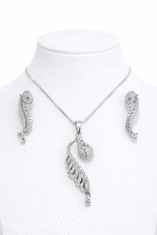 1 Carat Zircon Pendant with Earring