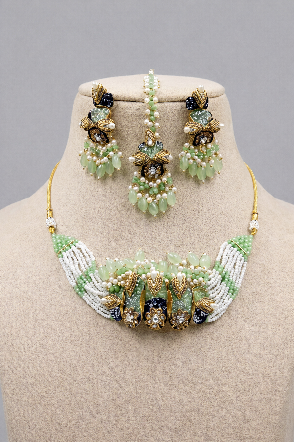 Turkish Earrings – Multi Stone with Blue Center Stone