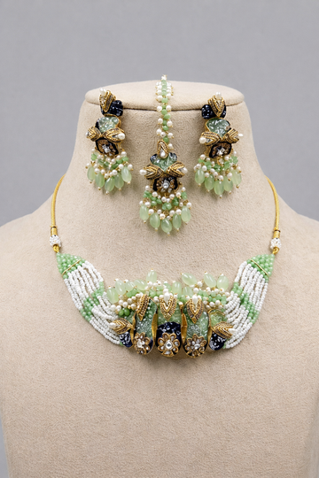 Turkish Earrings – Multi Stone with Blue Center Stone