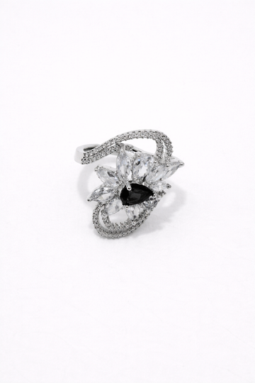 1 Carat Ring Mehroon Blue White Black Stones - NN Jeweller