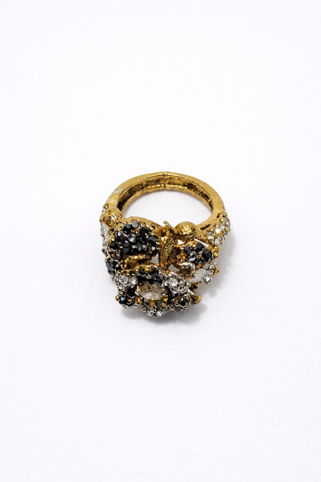 Turkish Ring – White & Gray Stones