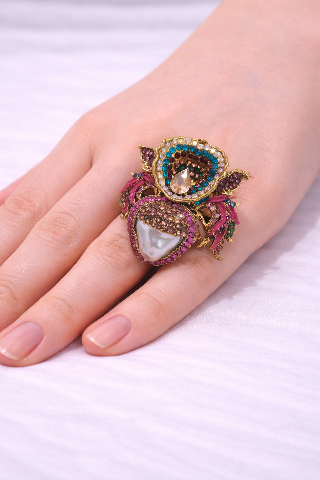 Turkish Multi Stone Ring – Premium Gold Finish
