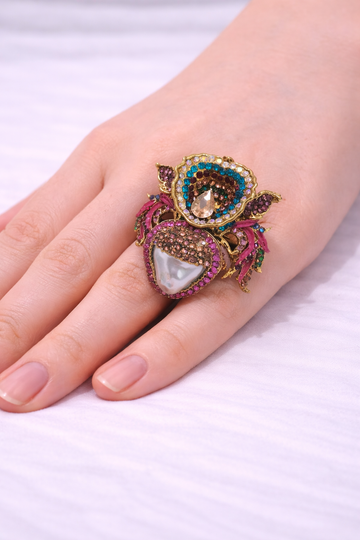 Turkish Multi Stone Ring – Premium Gold Finish