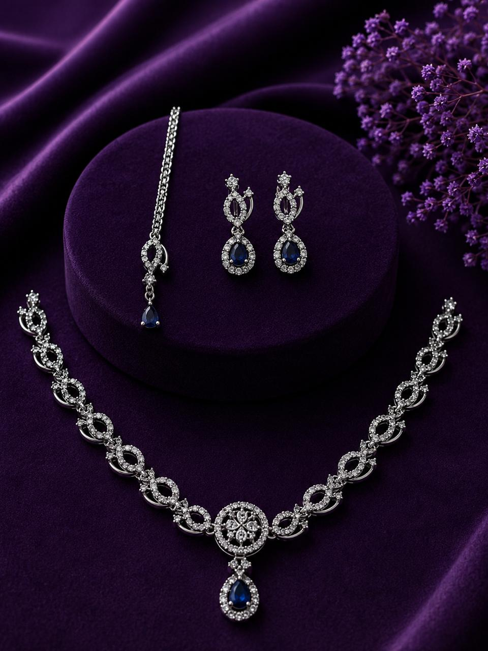 American Diamond Cut Ser – Sapphire Blue Stone